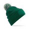 czapka zimowa - mod. B443:Bottle Green, 100% akryl, Złamana biel, One Size
